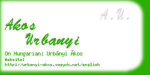 akos urbanyi business card